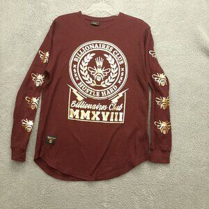Switch Remarkable Billionaire Club Maroon Hustle Hard waffle knit long sleeve XL